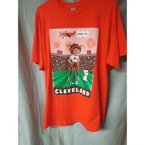 Cleveland Browns Betty Boop DAWG POUND Orange Gildan T Shirt  Size XL